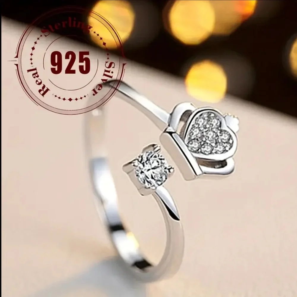 Sterling Silver Adjustable Crown Ring